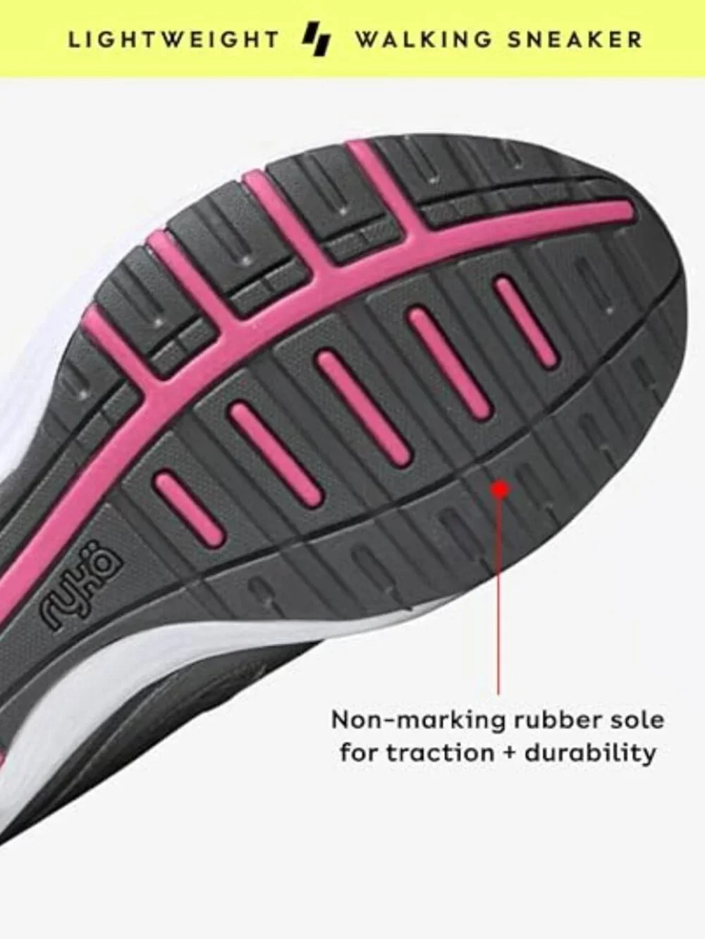 Ryka Women's Dash 3 Walking Shoe Size 7.5 wide Gray and Pink